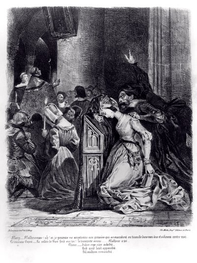 Margherita in chiesa con gli spiriti maligni: illustrazione da 